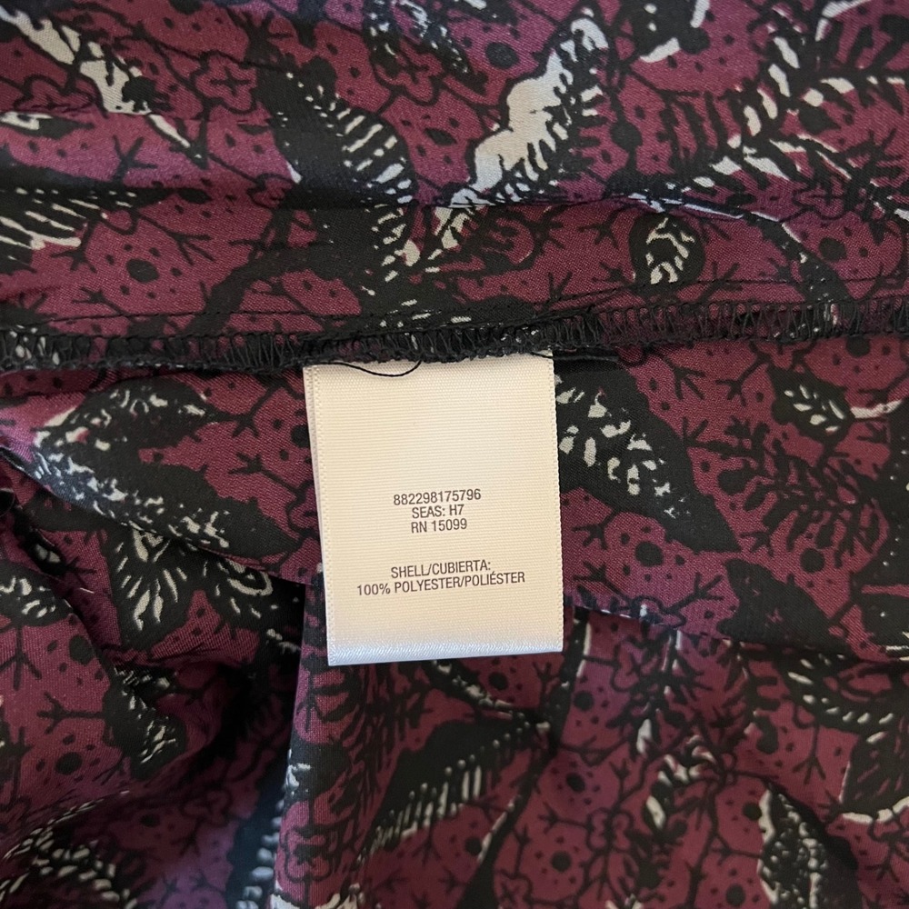 Simply Styled by Sears Women's Burgundy Floral‎ Bell Sleeve Peplum Tunic Top XL - Picture 9 of 9